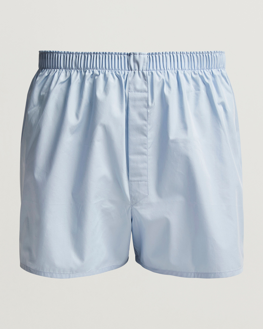 Herr | Underkläder | Sunspel | Classic Woven Cotton Boxer Shorts Plain Blue