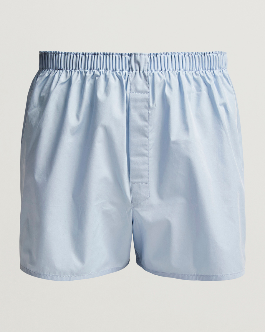 Herr | Underkläder | Sunspel | Classic Woven Cotton Boxer Shorts Plain Blue