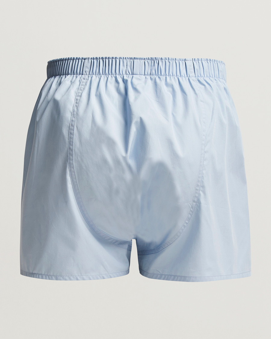 Herr | Best of British | Sunspel | Classic Woven Cotton Boxer Shorts Plain Blue