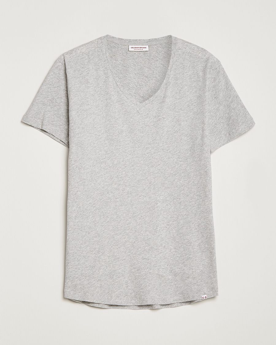 Herr | T-Shirts | Orlebar Brown | OB V-Neck Tee Grey Melange