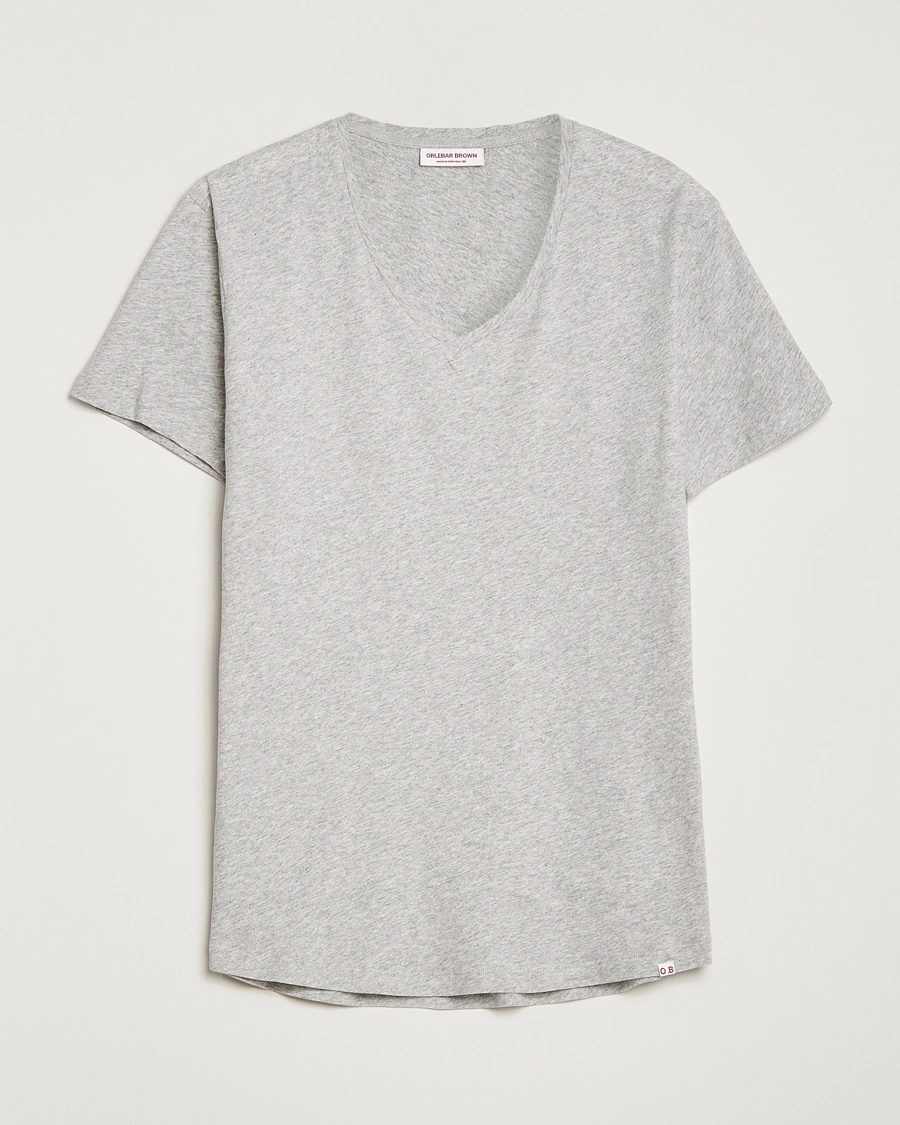 Herr | T-Shirts | Orlebar Brown | OB V-Neck Tee Grey Melange