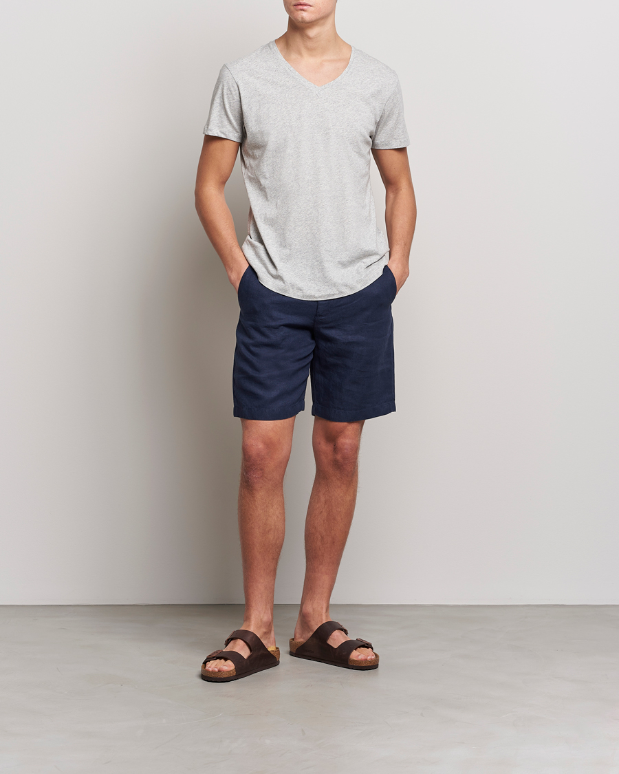 Herr | T-Shirts | Orlebar Brown | OB V-Neck Tee Grey Melange