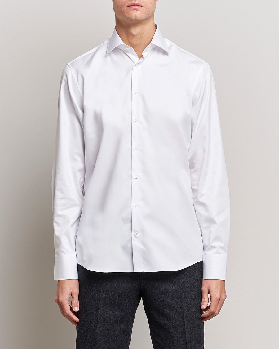 Herr | Festive | Stenströms | Fitted Body Shirt White