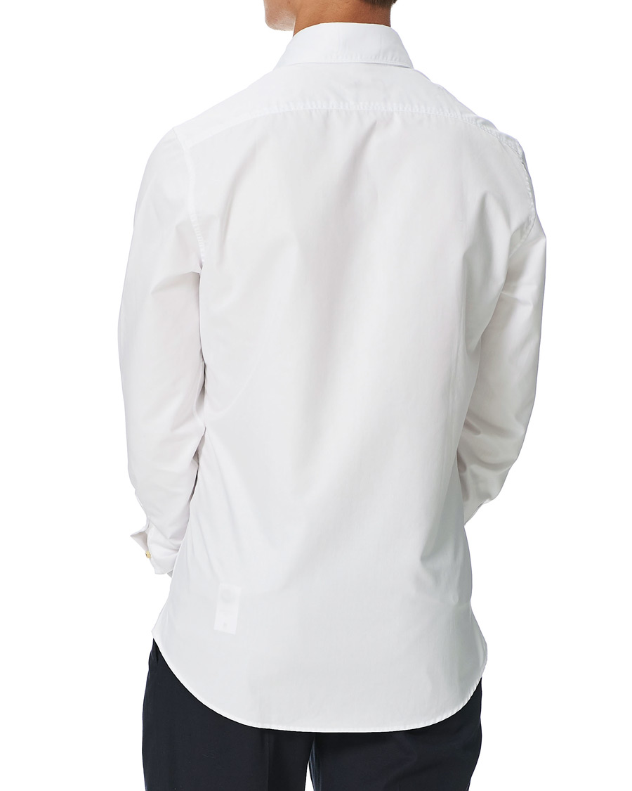 Herr | Skjortor | Stenströms | Slimline Washed Cotton Plain Shirt White