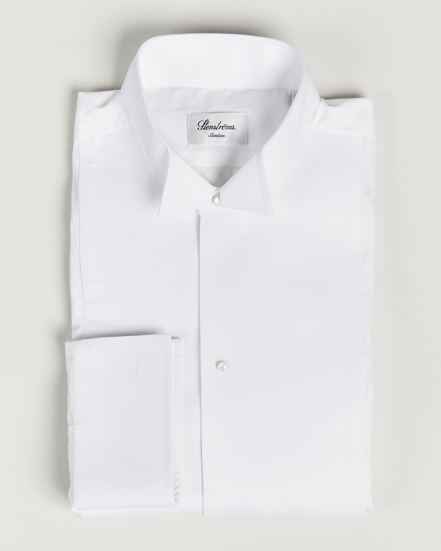 Herr | Smokingskjortor | Stenströms | Slimline Astoria Stand Up Collar Evening Shirt White