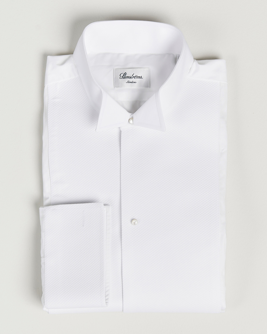 Herr | Skjortor | Stenströms | Slimline Astoria Stand Up Collar Evening Shirt White 43 - XL