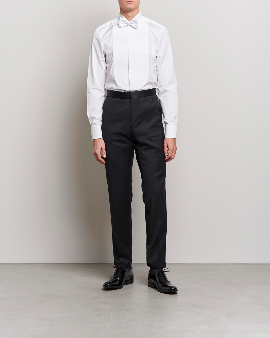 Herr | Black Tie | Stenströms | Slimline Astoria Stand Up Collar Evening Shirt White