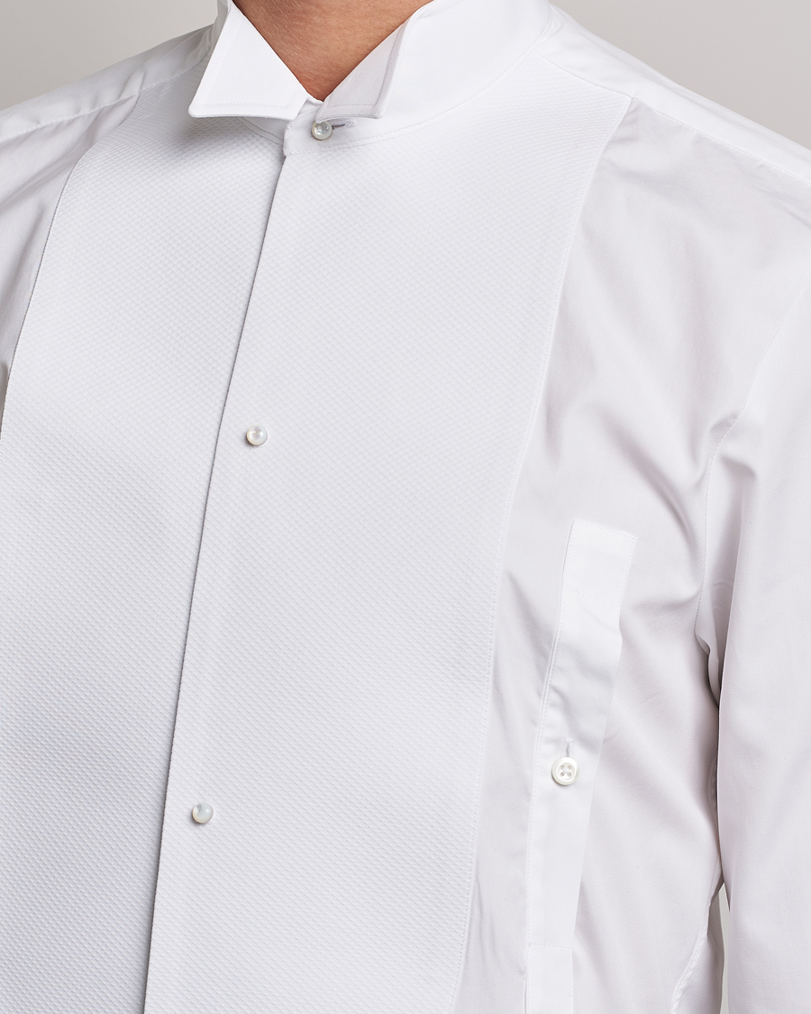 Herr | Skjortor | Stenströms | Slimline Astoria Stand Up Collar Evening Shirt White