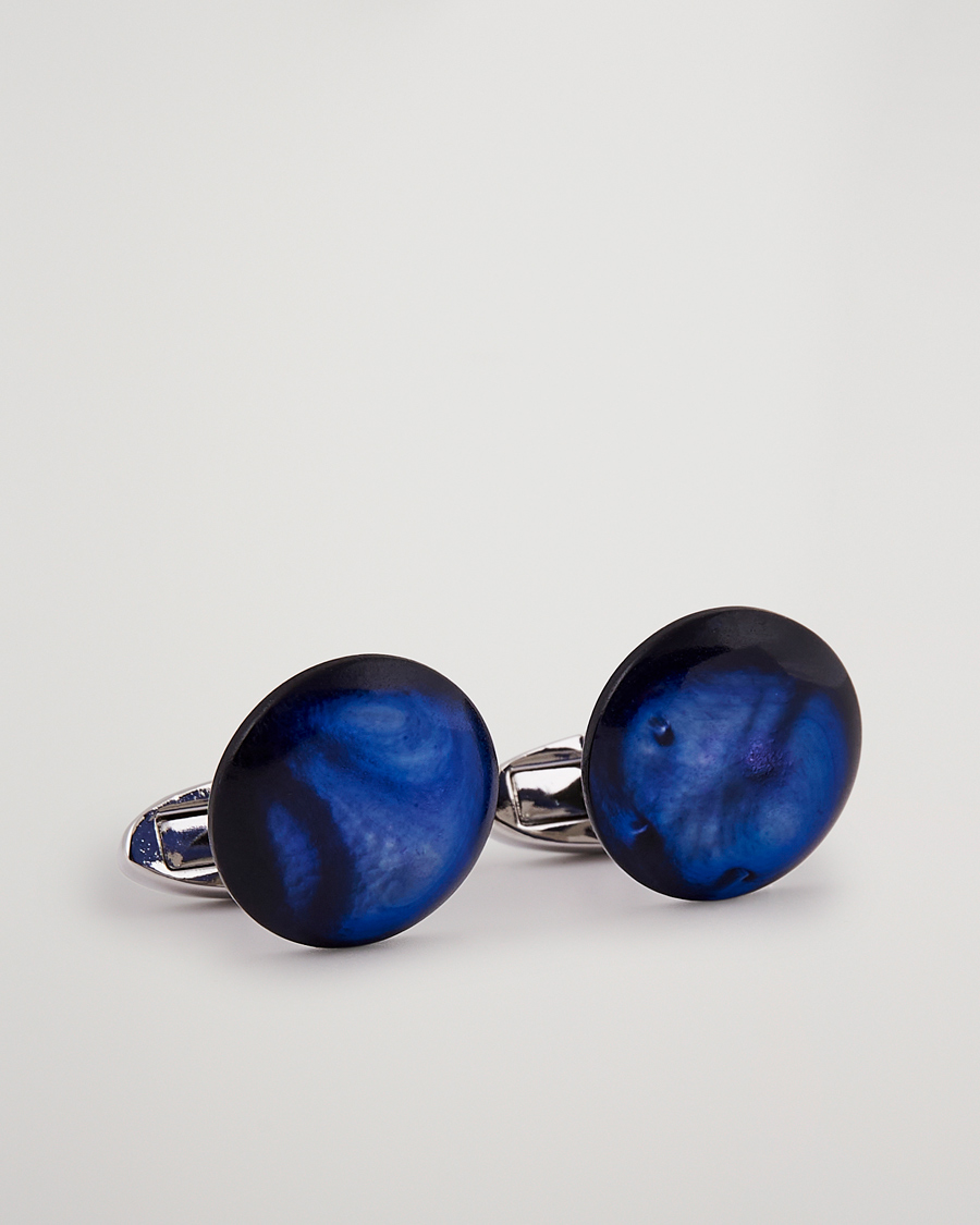 Herr | Manschettknappar | Stenströms | Mother of Pearl Cufflink Dark Blue