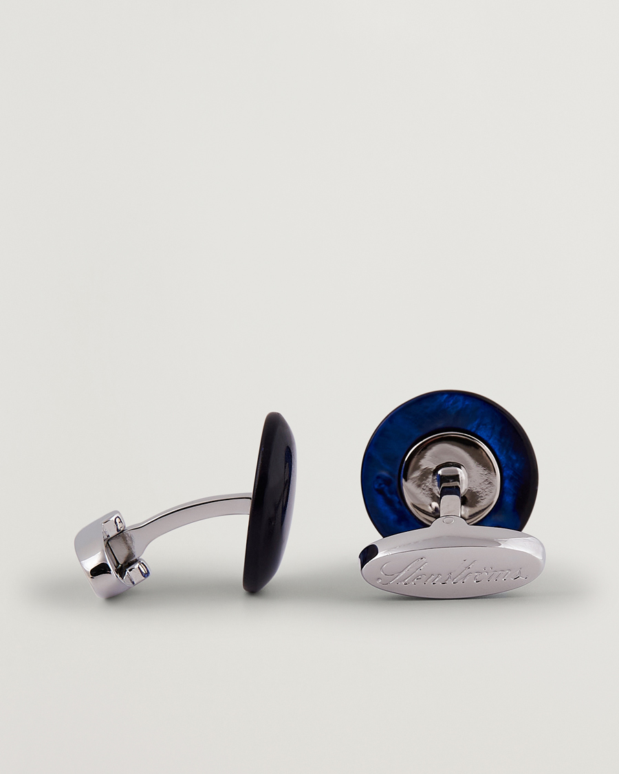 Herr | Accessoarer | Stenströms | Mother of Pearl Cufflink Dark Blue