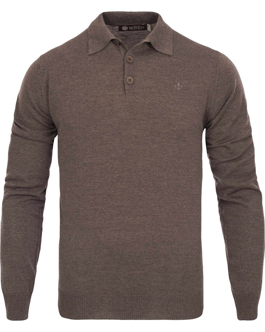 Herr | Tröjor | Morris Heritage | Knitted Polo Shirt Brown M