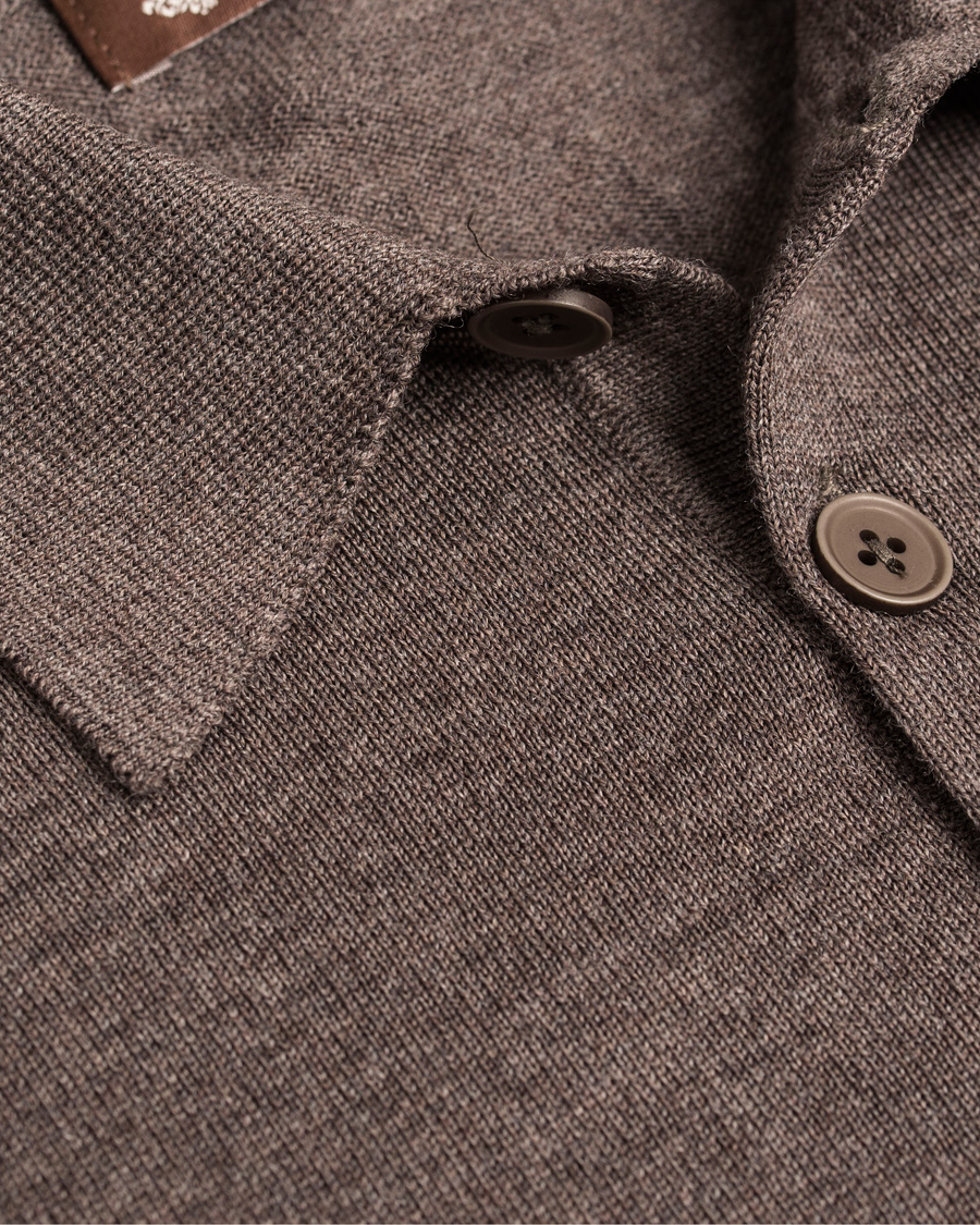 Herr | Tröjor | Morris Heritage | Knitted Polo Shirt Brown M