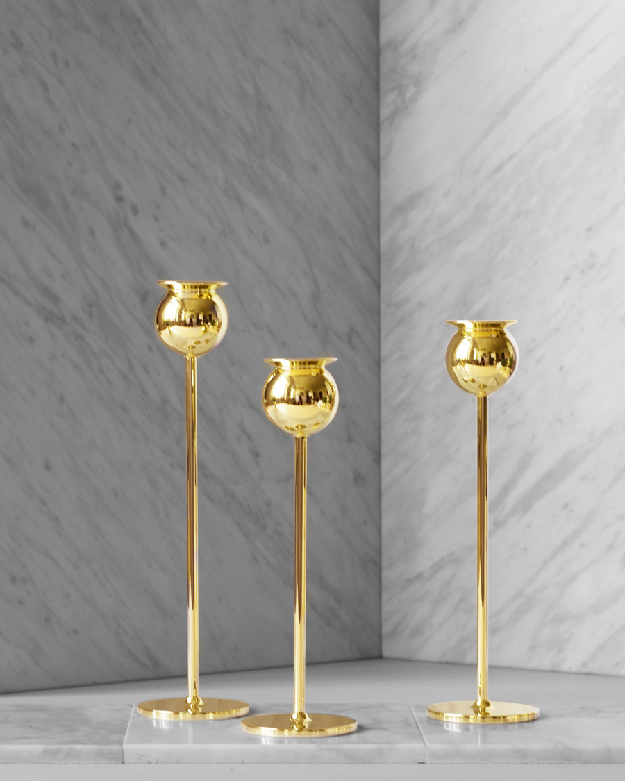 Herr | Dekoration | Skultuna | The Tulip Candlestick Brass Set of Three
