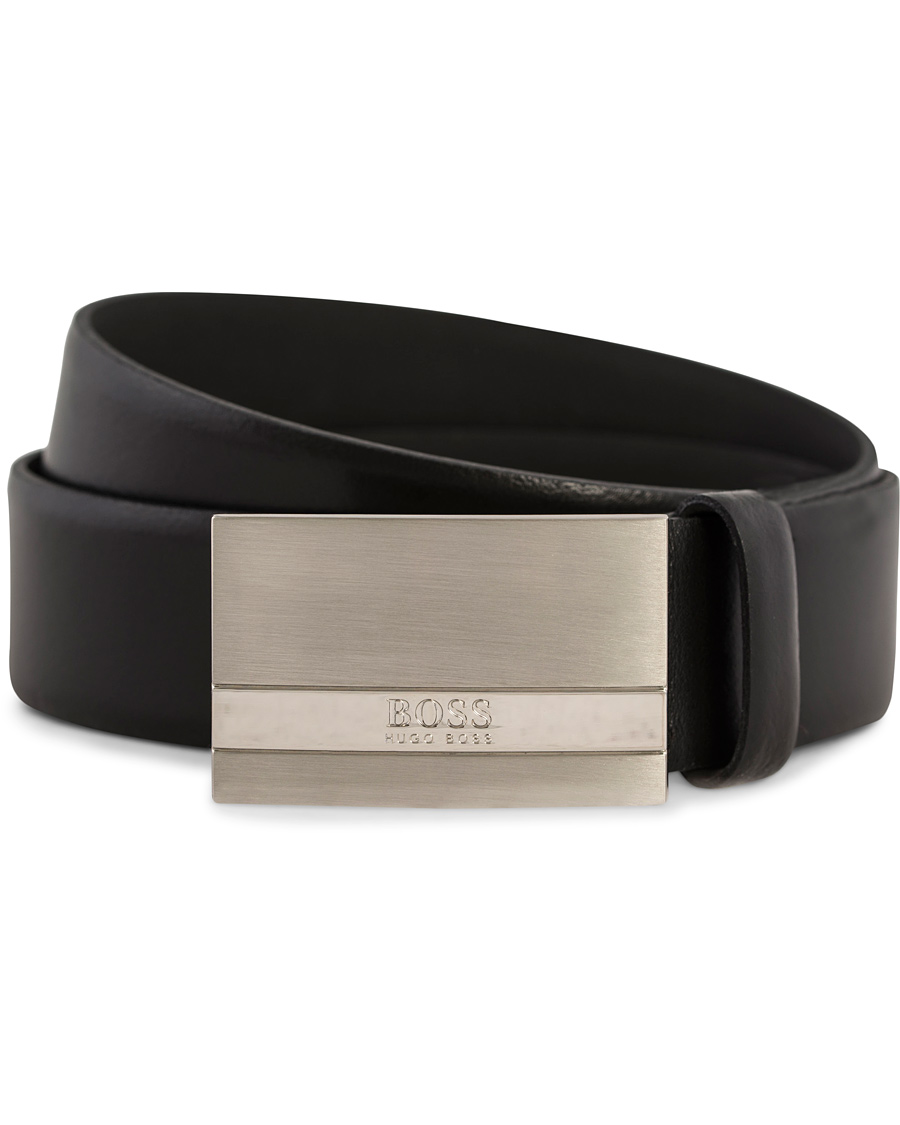 Herr | BOSS Baxton Plaited Logo Belt 3,5 cm Black | BOSS BLACK | BOSS Baxton Plaited Logo Belt 3,5 cm Black