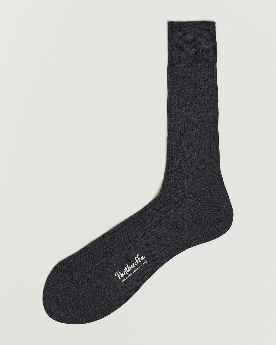 Herr | Underkläder | Pantherella | Vale Cotton Socks Dark Grey