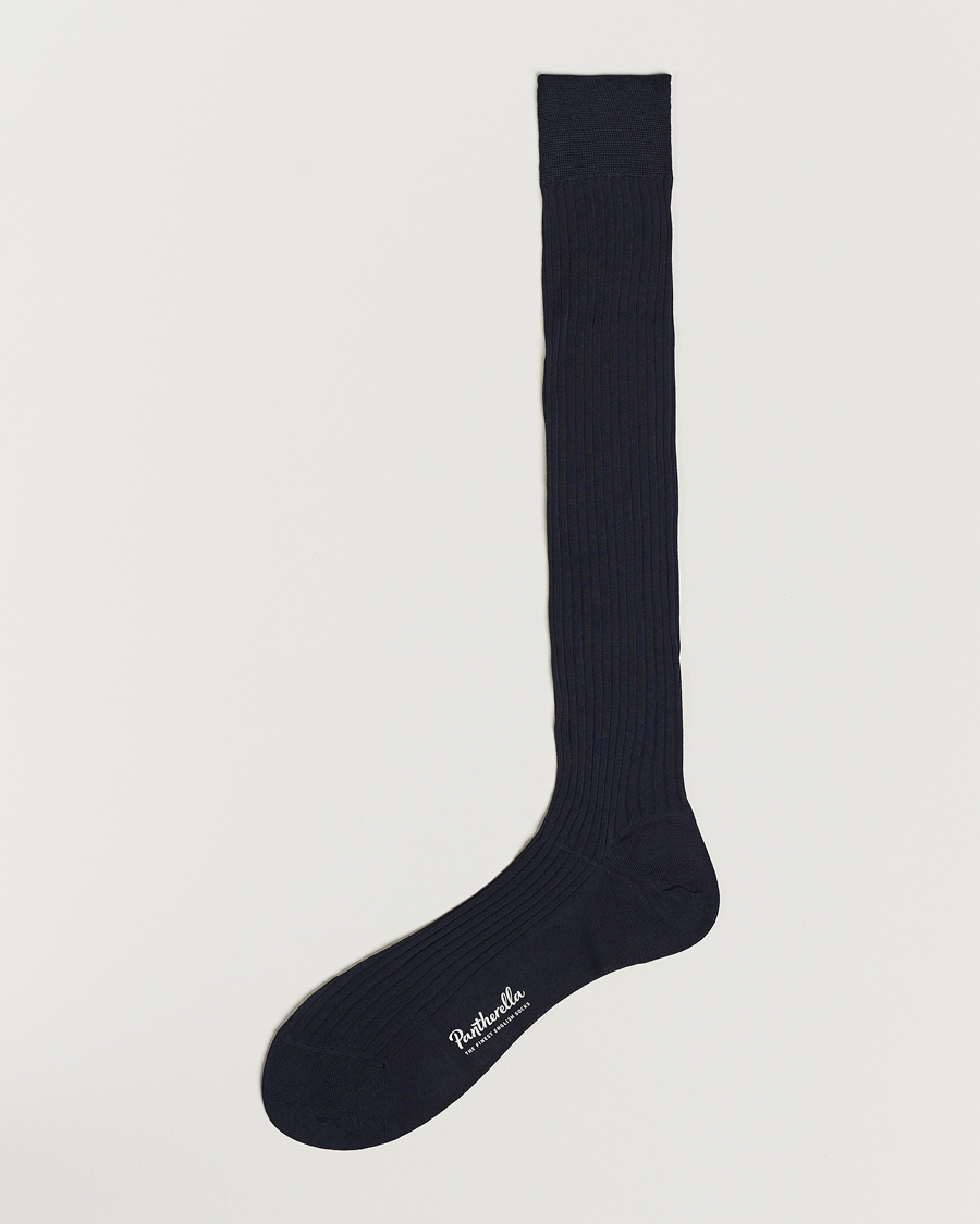 Herr | Underkläder | Pantherella | Vale Cotton Long Socks Navy