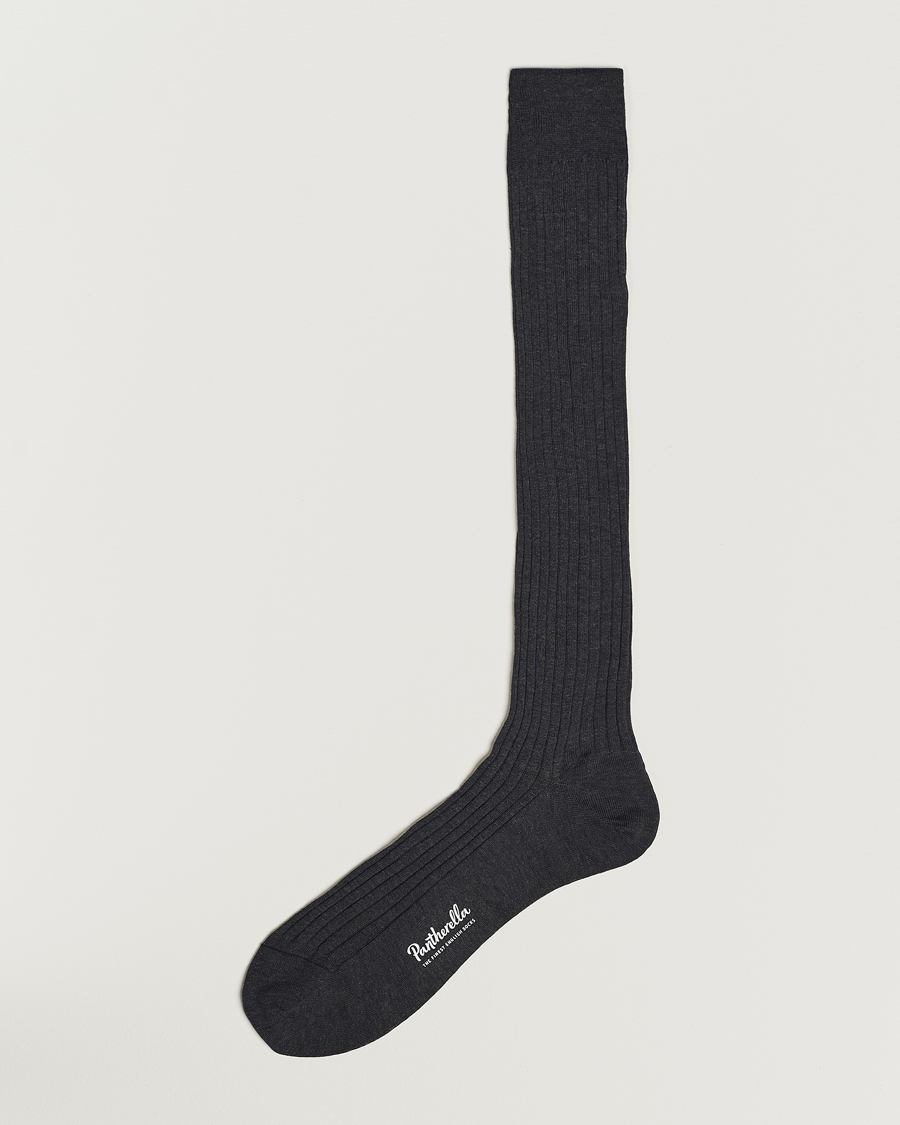 Herr | Underkläder | Pantherella | Vale Cotton Long Socks Dark Grey