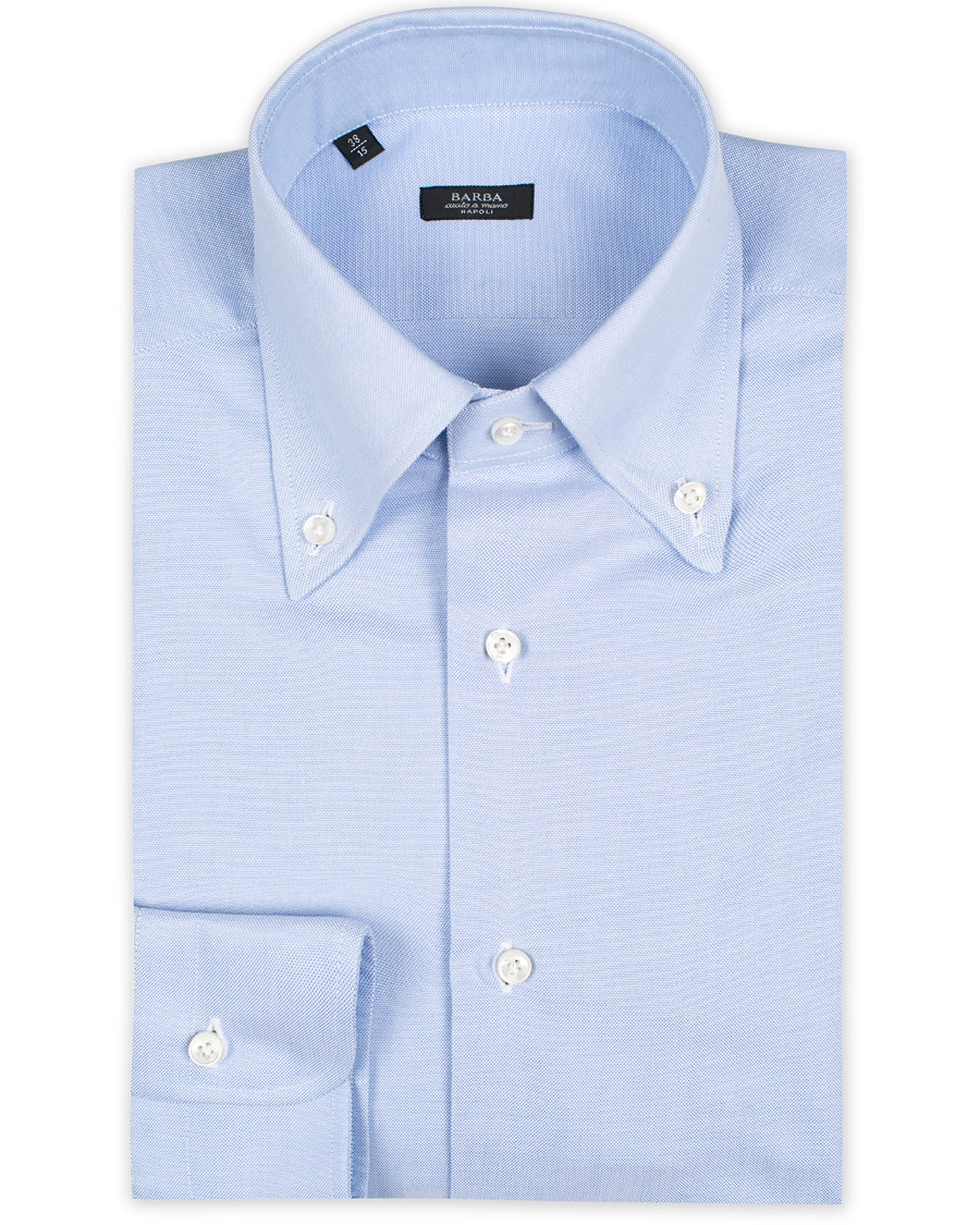 Herr | Skjortor | Barba Napoli | Slim Fit Button Down Oxford Shirt Blue