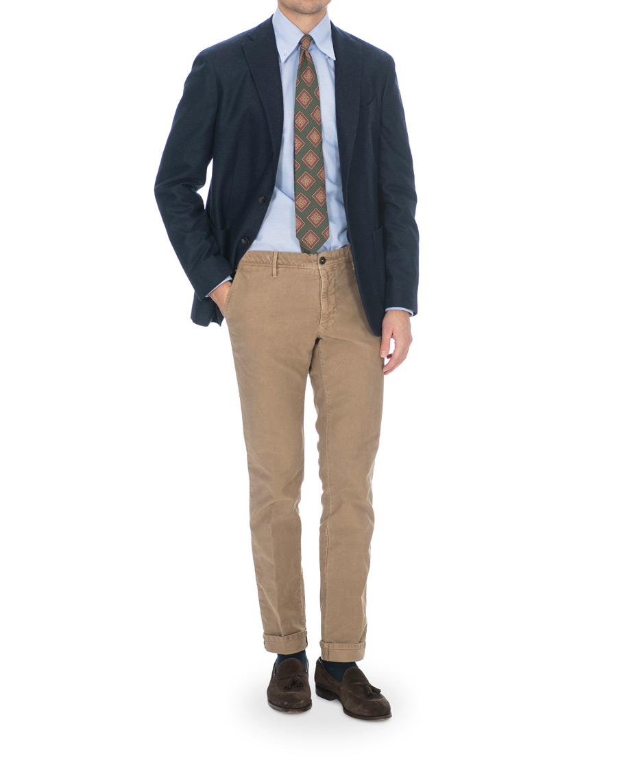 Herr | Skjortor | Barba Napoli | Slim Fit Button Down Oxford Shirt Blue