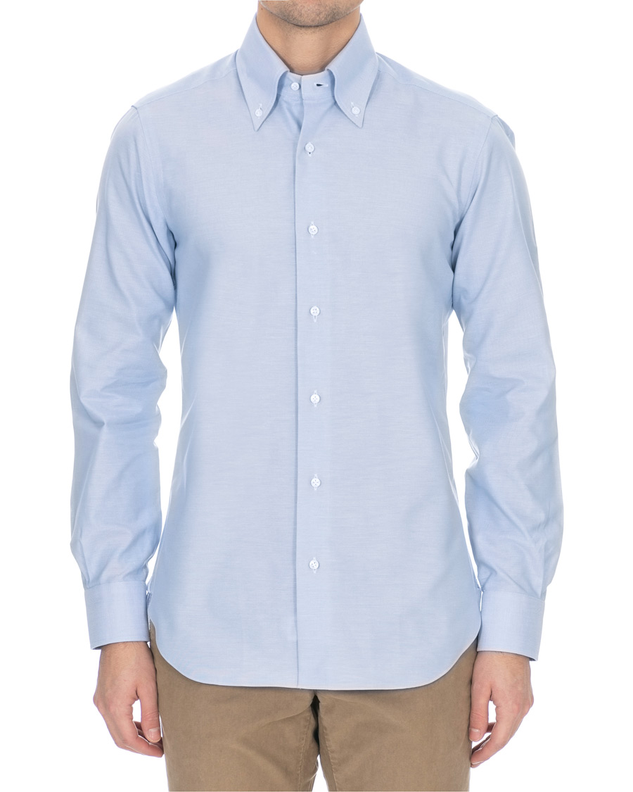 Herr | Skjortor | Barba Napoli | Slim Fit Button Down Oxford Shirt Blue