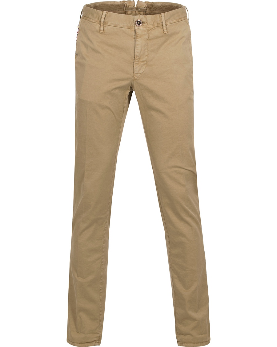 Herr | Byxor | Incotex | Slim Fit Stretch Slacks Khaki