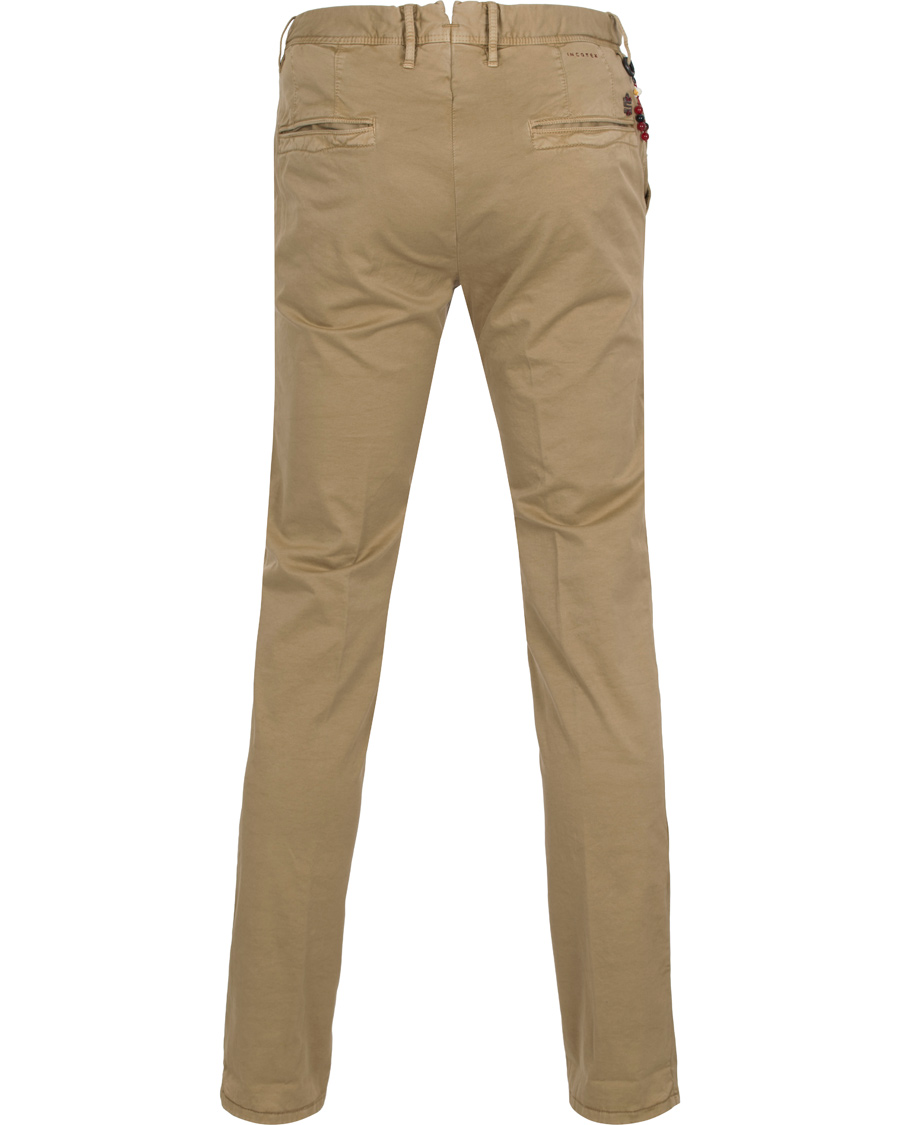 Herr | Byxor | Incotex | Slim Fit Stretch Slacks Khaki