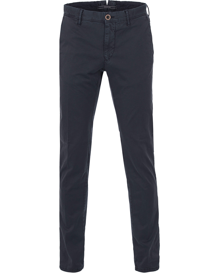 Herr | Byxor | Incotex | Slim Fit Stretch Slacks Navy