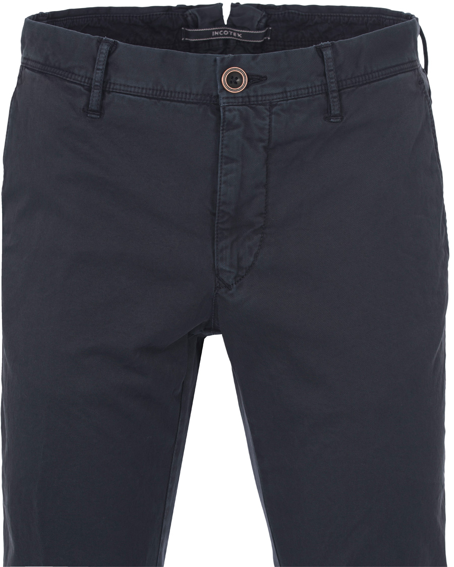 Herr | Byxor | Incotex | Slim Fit Stretch Slacks Navy