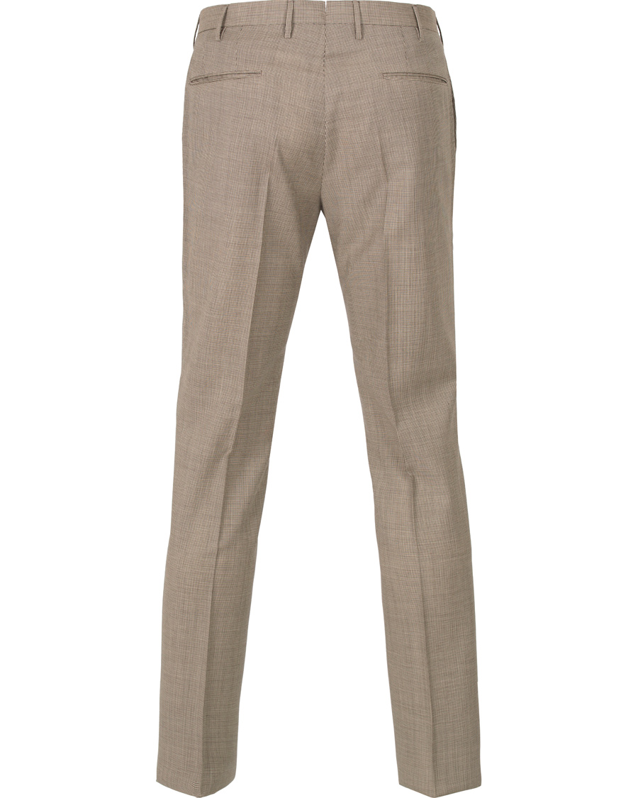 Herr | Byxor | Incotex | Slim Fit Houndstooth Wool Trousers Brown