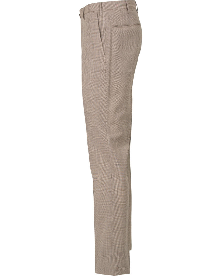 Herr | Byxor | Incotex | Slim Fit Houndstooth Wool Trousers Brown