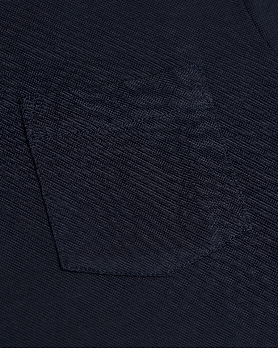 Herr | Skjortor | Sunspel | Long Sleeve Pique Shirt Navy