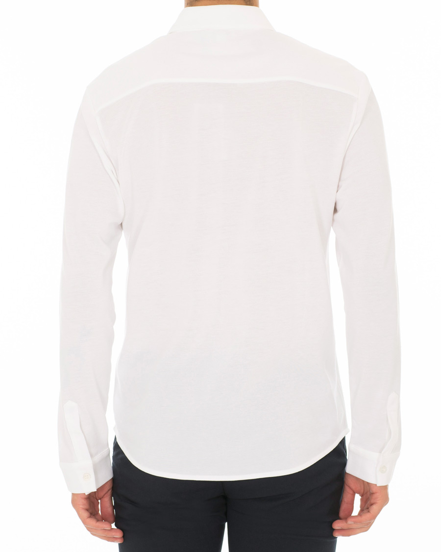 Herr | Skjortor | Sunspel | Long Sleeve Pique Shirt White
