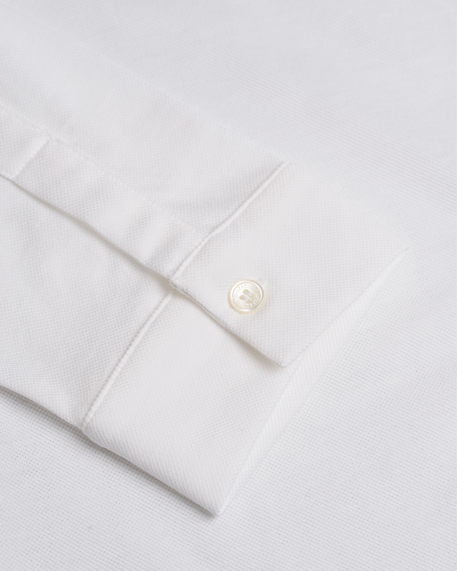 Herr | Skjortor | Sunspel | Long Sleeve Pique Shirt White