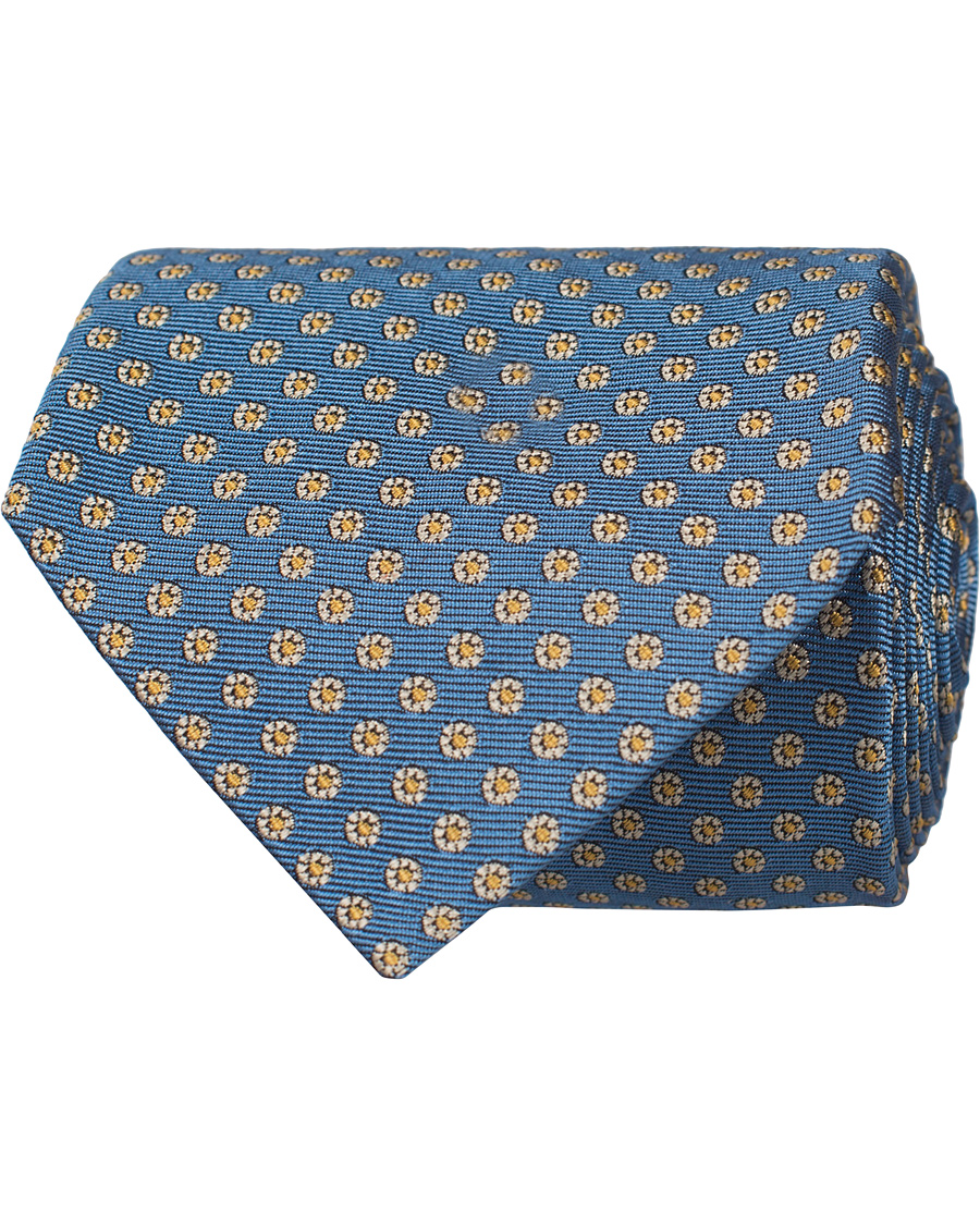 Herr | Paul Smith Accessories Woven Micro Medalion 8 cm Silk Tie Light Blue | Paul Smith Accessories | Woven Micro Medalion 8 cm Silk Tie Light Blue