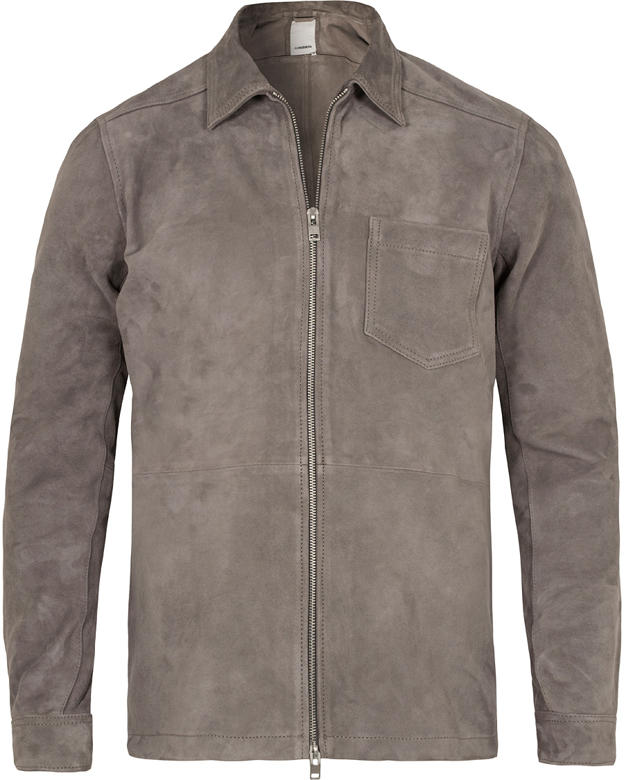 Herr | Jackor | J.Lindeberg | Jonah Zip Suede Jacket Grey