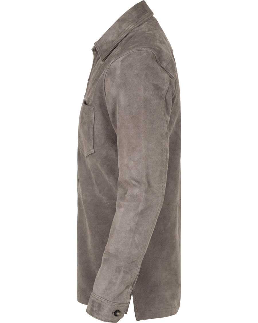 Herr | Jackor | J.Lindeberg | Jonah Zip Suede Jacket Grey