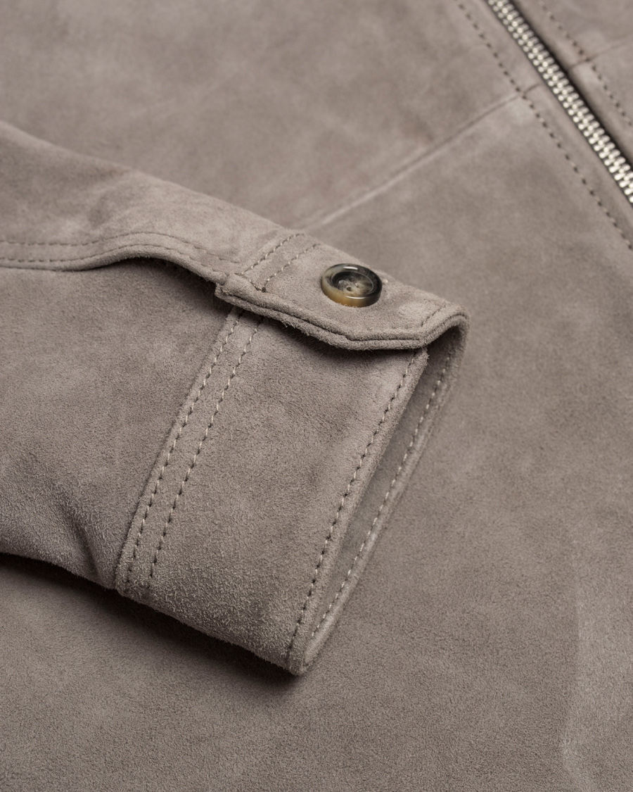 Herr | Jackor | J.Lindeberg | Jonah Zip Suede Jacket Grey