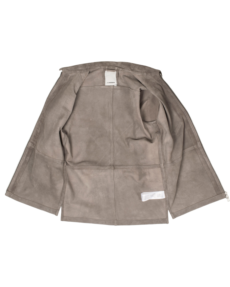 Herr | Jackor | J.Lindeberg | Jonah Zip Suede Jacket Grey