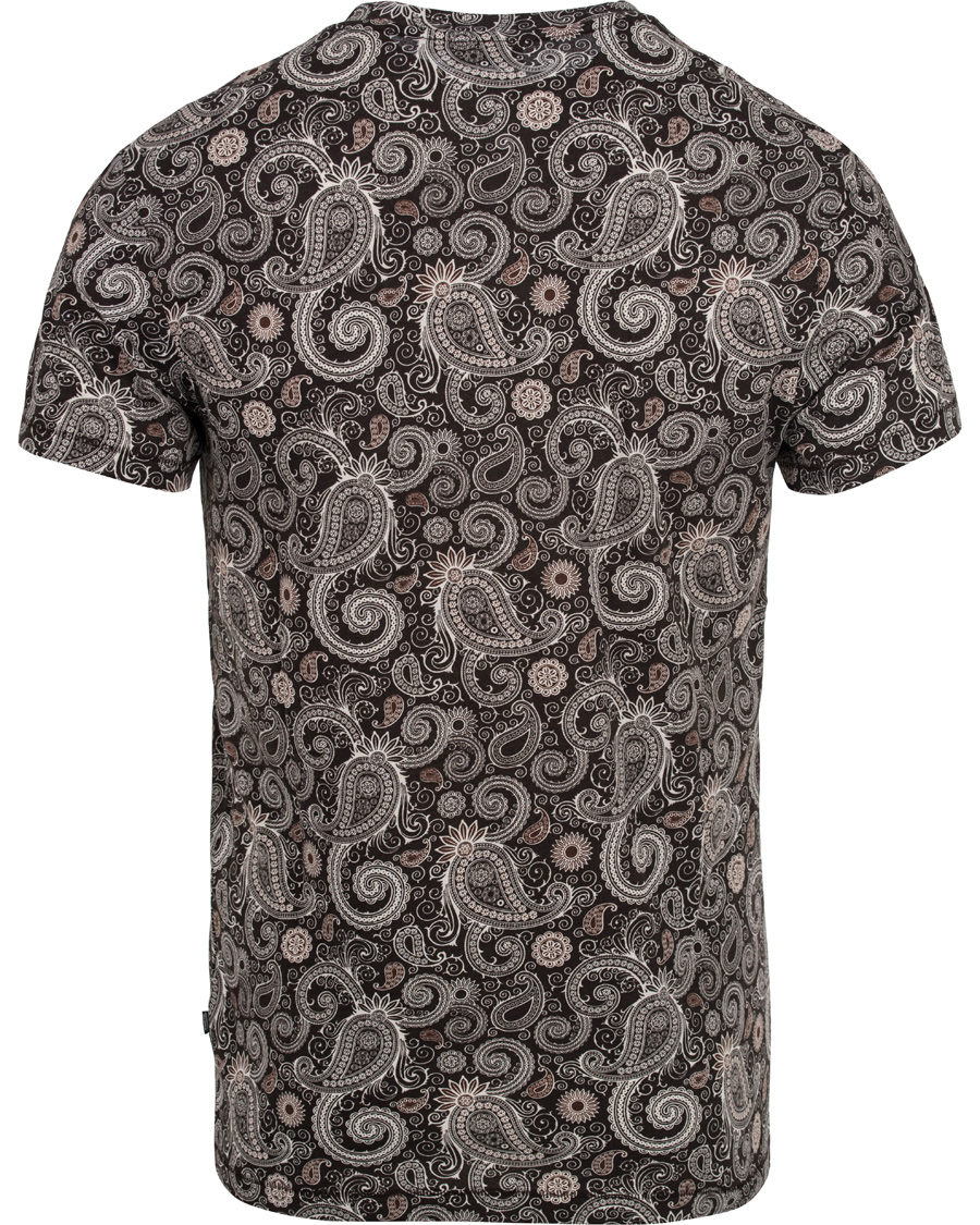 Herr | T-Shirts | J.Lindeberg | Sev C Paisley Snug Jersey Tee White/Brown