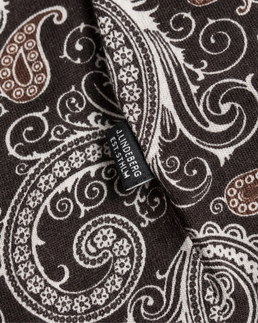 Herr | T-Shirts | J.Lindeberg | Sev C Paisley Snug Jersey Tee White/Brown