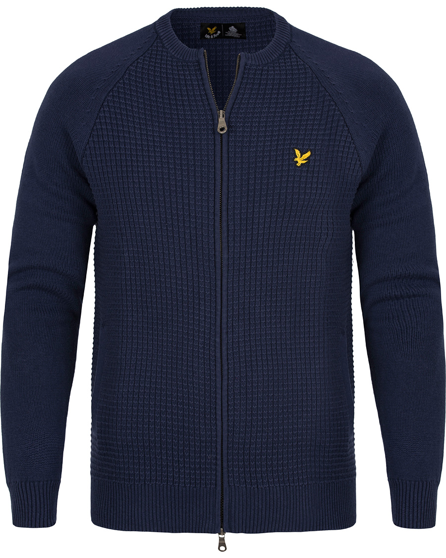 Herr | Tröjor | Lyle & Scott | Crew Neck Garter Bomber Navy