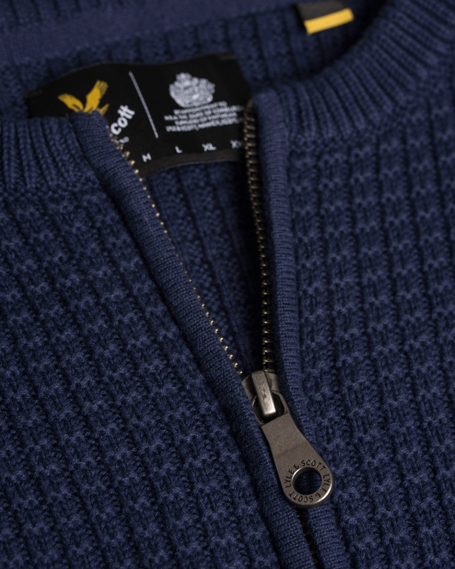 Herr | Tröjor | Lyle & Scott | Crew Neck Garter Bomber Navy