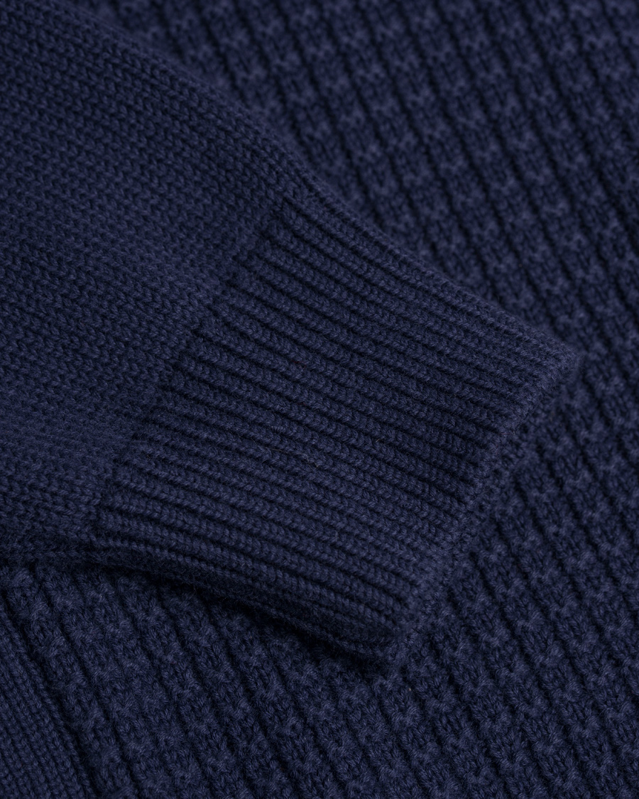 Herr | Tröjor | Lyle & Scott | Crew Neck Garter Bomber Navy