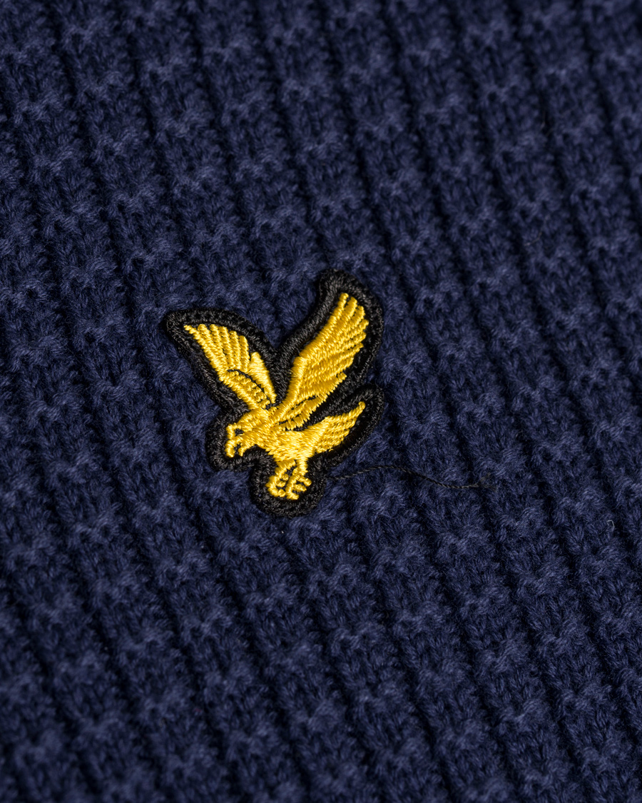 Herr | Tröjor | Lyle & Scott | Crew Neck Garter Bomber Navy