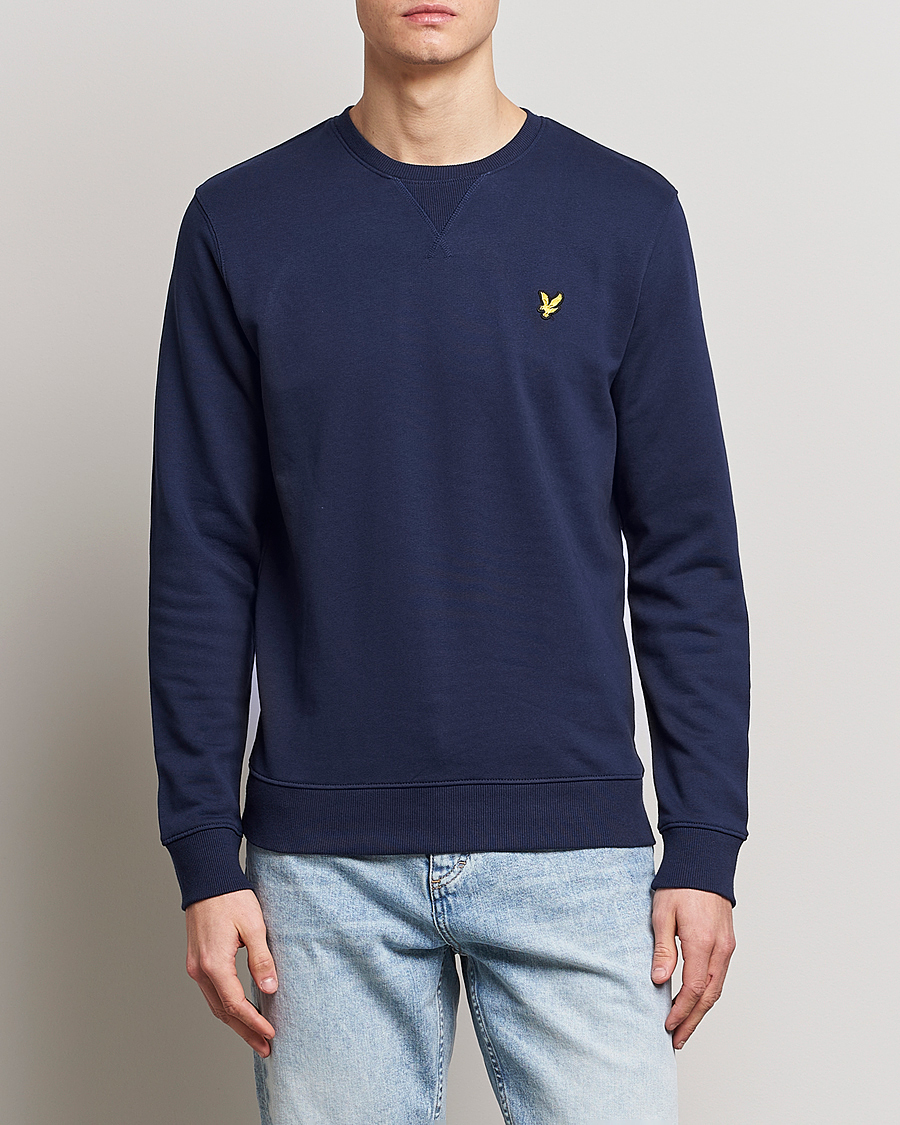 Herr | Tröjor | Lyle & Scott | Organic Cotton Crew Neck Navy