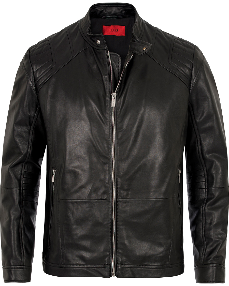 Herr | Jackor | HUGO | Lank Leather Jacket Black