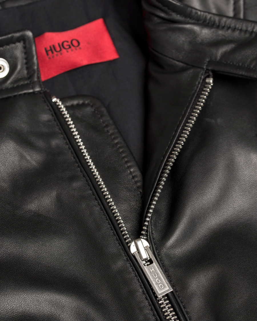 Herr | Jackor | HUGO | Lank Leather Jacket Black