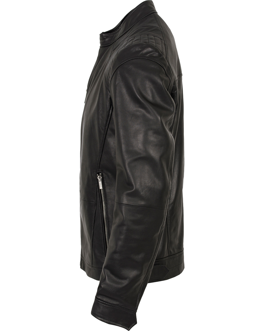 Herr | Jackor | HUGO | Lank Leather Jacket Black