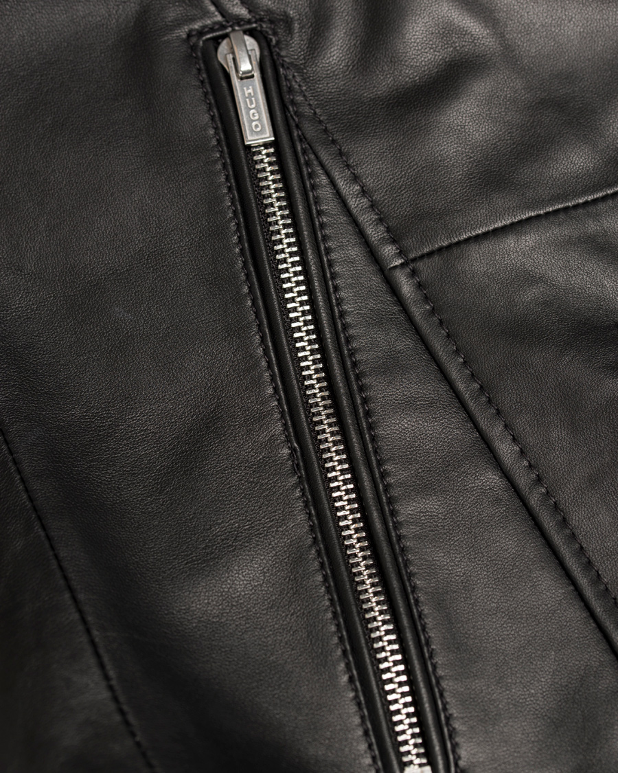 Herr | Jackor | HUGO | Lank Leather Jacket Black