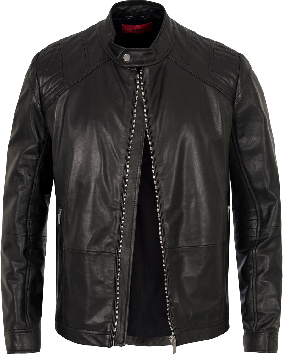 Herr | Jackor | HUGO | Lank Leather Jacket Black